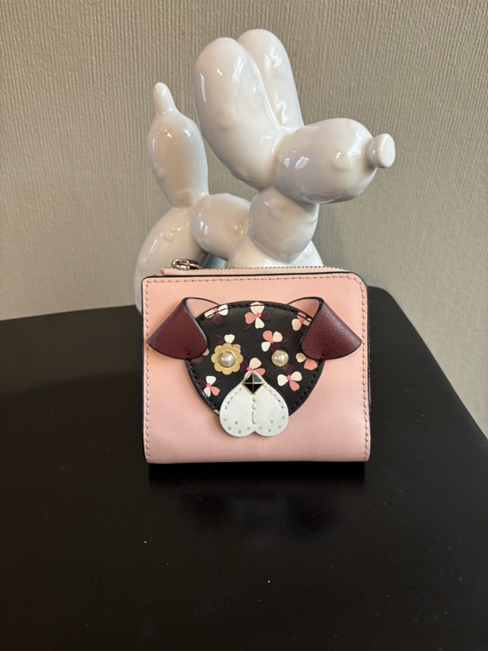 NWT Kate Spade New York Pink Floral Pup Zip Card Holder Wallet - Picture 3 of 8